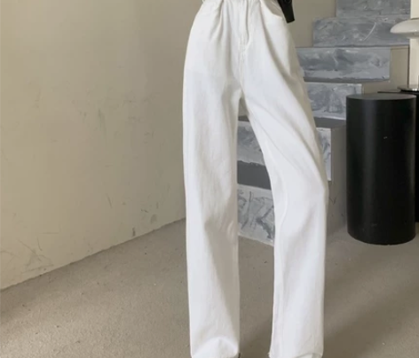 高腰白色牛仔裤女春秋 s码 纯棉 感兴趣的...