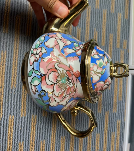 西式烤瓷珐琅釉工艺画茶壶 喝下午茶用的 用...