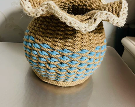 Diy纯手工制作花篮，可放鲜花，水养，里面...