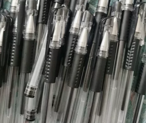 100支文具用品欧标黑色中性笔水性笔针管签...