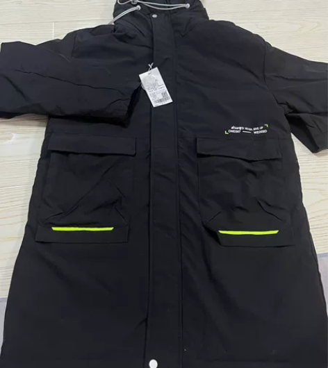 全新 男士黑色中长款羽绒服 XL/175 ...