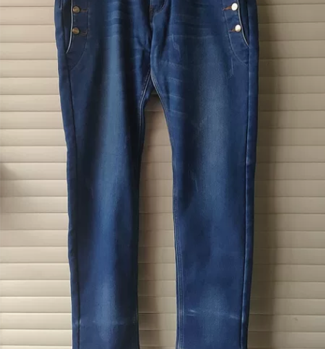 新款冬季加绒加厚牛仔裤男弹力修身青年休闲小...