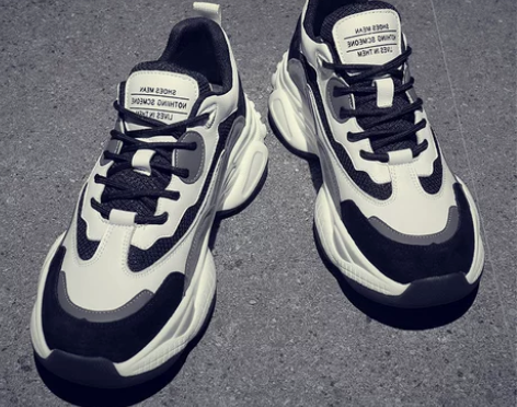 潮牌男鞋夏季老爹鞋男潮流防滑百搭加绒熊猫鞋...