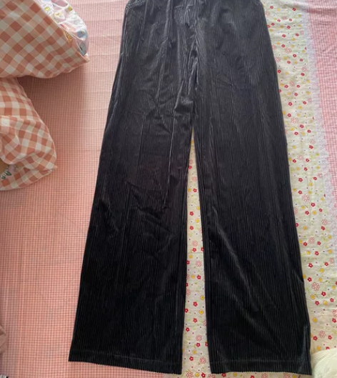 黑色阔腿裤标码M码 松紧腰有口袋全新