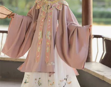 ?玉术原创汉服女明制立领斜襟长衫齐腰褶裙重...