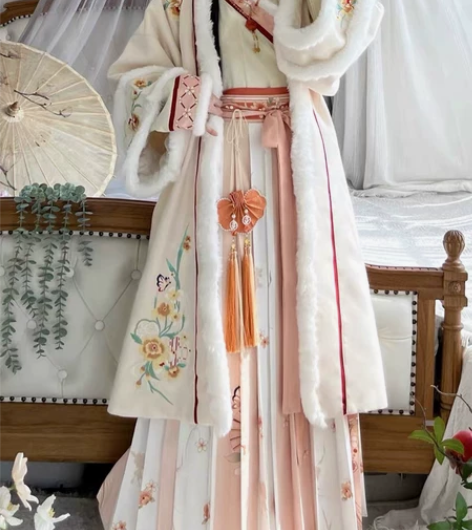 茗月萱原创[芙蓉]冬款宋制汉服女对襟长袄交...