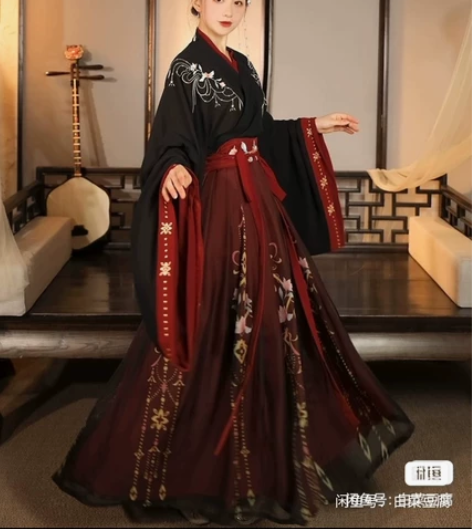 黑红魏晋齐腰襦裙店铺:云芳晴 绾星...