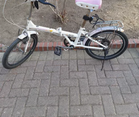 白色永久折叠变速，变速线断了，正常骑行。红...