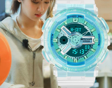 时尚手表男中学生韩版夜光电子表ins运动防...