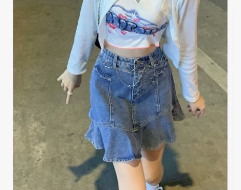 高腰显瘦牛仔半身裙女夏季新款复古鱼尾裙in...