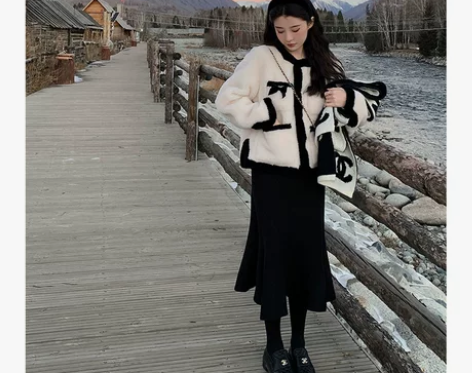 【跨年狂欢】针织半身裙秋冬小个子高腰a字鱼...