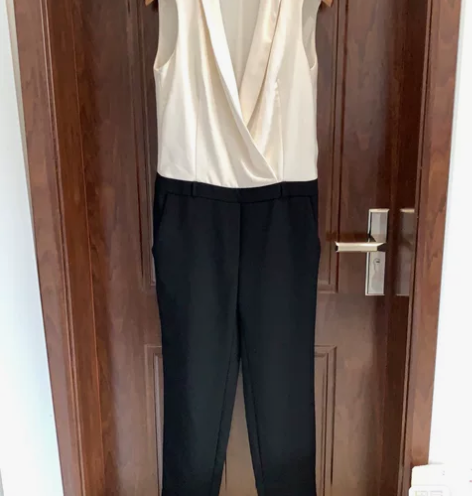 Zara 连衣裤连体裤 黑白拼色 大码 转...