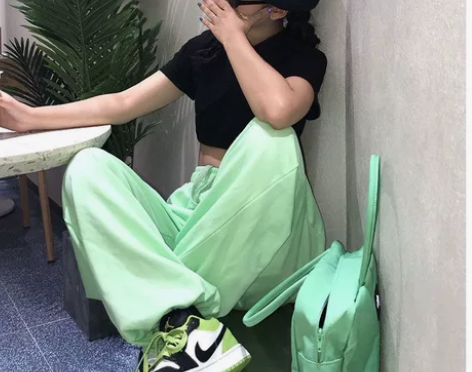 运动裤女宽松束脚春秋高腰休闲裤ins潮嘻哈...