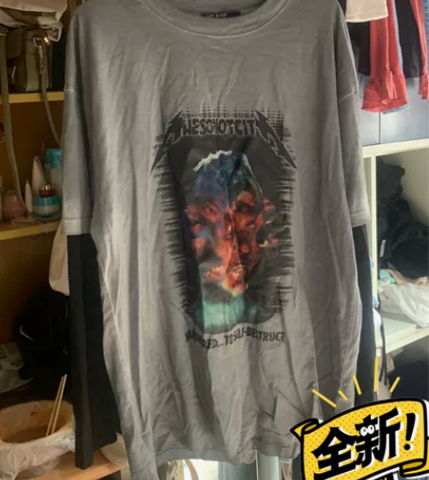 黑衣先生潮流街舞T恤假两件 全新 吊牌去了...