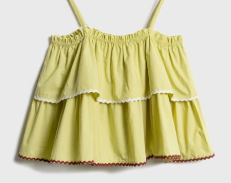 你好卡农 双层撞色波边小吊带背心女2020...