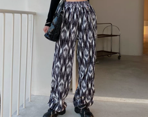 tom潮2021春季新款扎染显瘦休闲直筒裤...