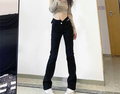 ?#FabGirls#复古假腰包拼接腰头镂...
