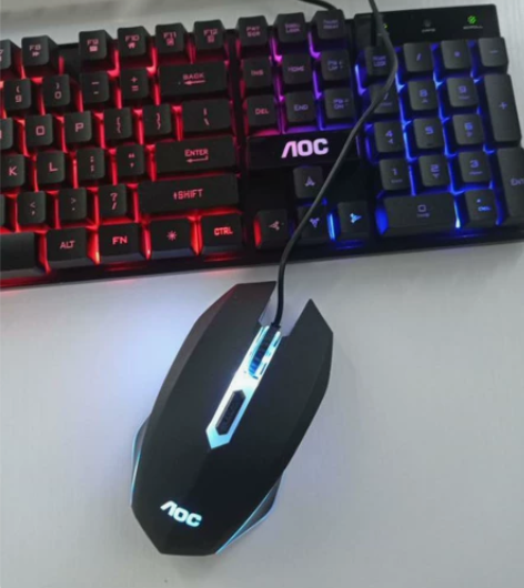 【网吧关门】AOC机械手感键盘电脑台式笔记...