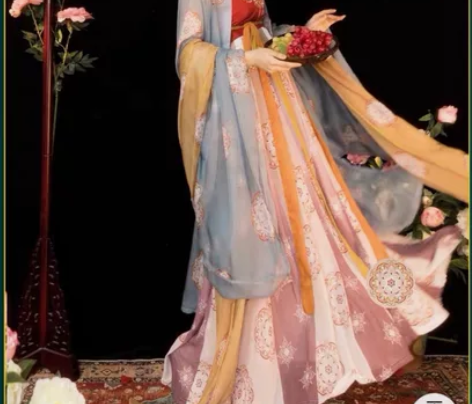 「玉术原创汉服女霓裳诃子裙大袖衫唐制春夏刺...