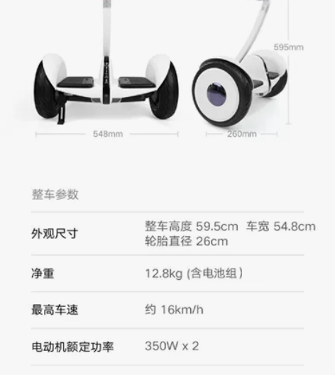小Mi米家九号平衡车双轮平行车智能儿童成人...
