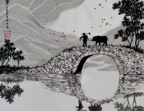 赵松林作品三尺斗方山水画 赵松林,斋号松鹤...