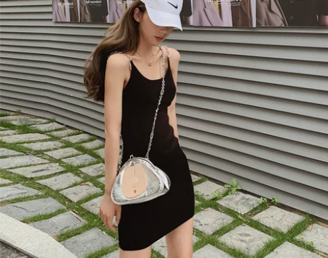秋季修身显瘦内搭打底裙紧身针织吊带连衣裙女...