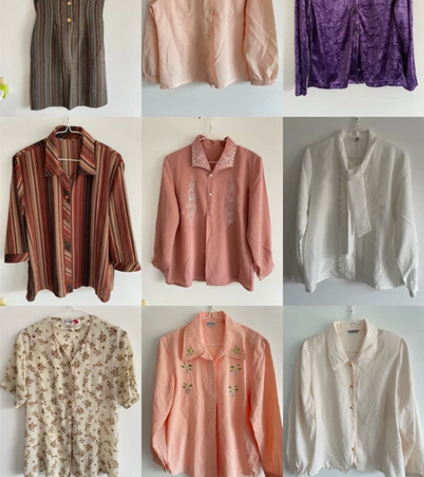 古着vintage衬衫半裙 日本古着 羊毛...