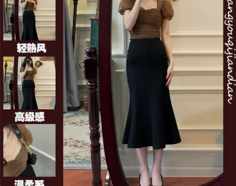 夏季女装小个子高级感御姐轻熟港风复古上衣搭...