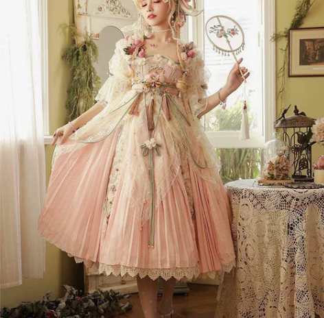 古典玩偶牡丹兔子粉色短款M，带Kc，不分期...