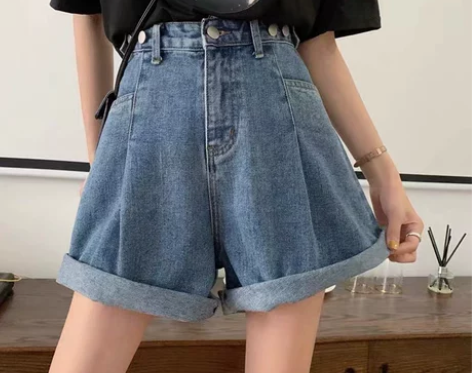 梨型身材牛仔短裤女夏季新款高腰显瘦大码胖m...