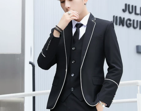 西服套装男士休闲小西装韩版修身帅气学生秋开...