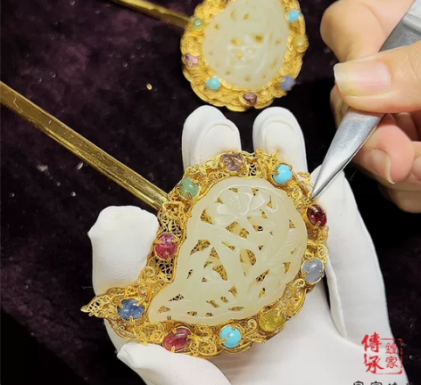 【暂挂】皇家传承 复制,明代风格嵌玉雕云...