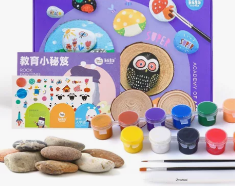 美乐童年儿童石头绘画套装宝宝创意彩绘幼儿园...