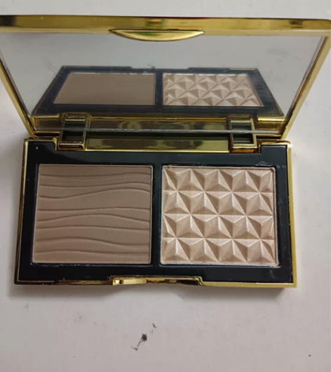 MAC魅可小金盒生姜高光修容双色盘哑光鼻影...