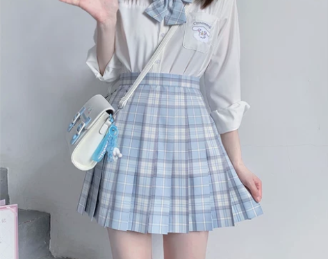 谜梦原创明昭少女正版新款浅色漫画天空蓝jk...