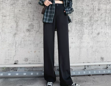 【狂欢价】阔腿裤女秋冬高腰垂感黑色显瘦小个...