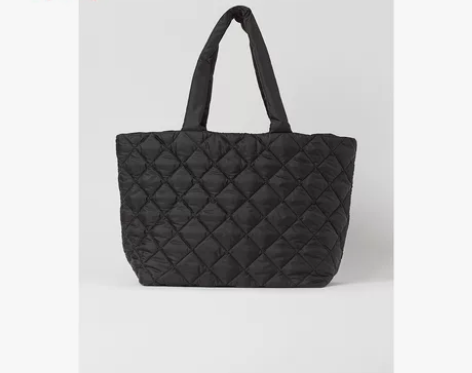 HM女士包袋 绗缝夹棉拎带手提包 环保购物...