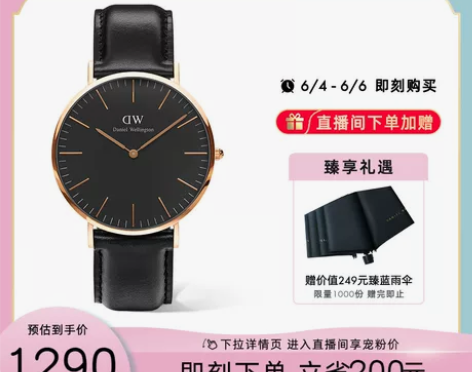 dw手表男款 CLASSIC系列臻选皮质腕...