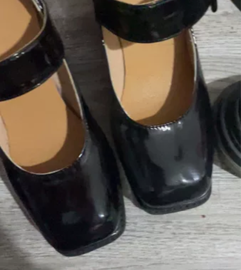 春秋新款玛丽珍鞋女高跟一字带复古粗跟漆皮方...