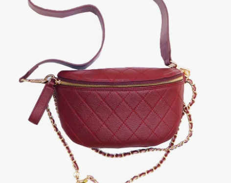 大容量菱格链条胸包时尚潮流腰包