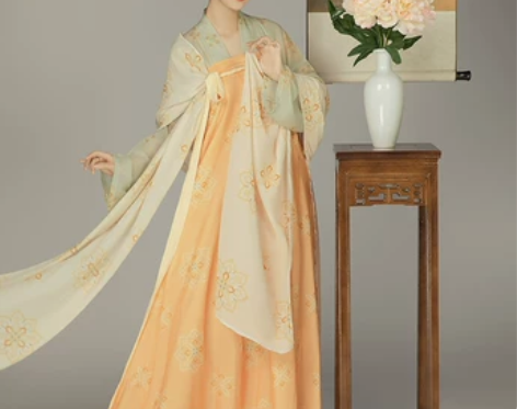 柒邑【忆长安】汉服女原创唐风齐胸衫裙复原印...