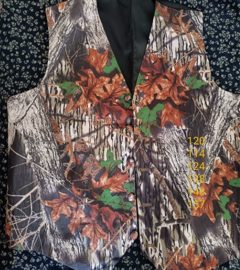 男士迷彩服马甲55,迷彩缎布马甲,需要胸围...
