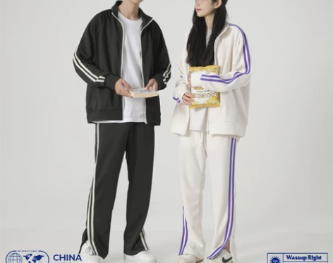 wassup国潮牌休闲运动服卫衣套装男女士...