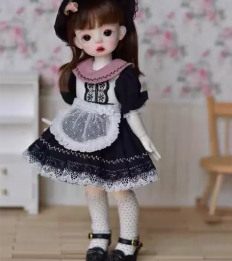 bjd 6分娃衣裙子 宫廷风可爱波奈特蕾丝...