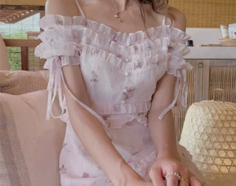 acaine阿彩呢 闺蜜装碎花裙新款复古方...