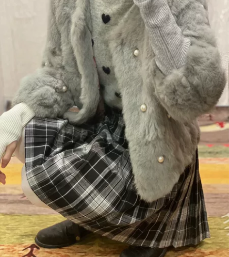 Vintage兔毛皮草+针织+半裙 17岁...