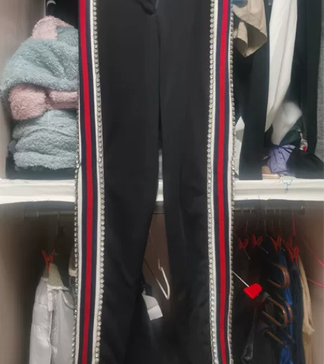 明星同款条纹修身显瘦弹力休闲裤铅笔裤小脚裤...
