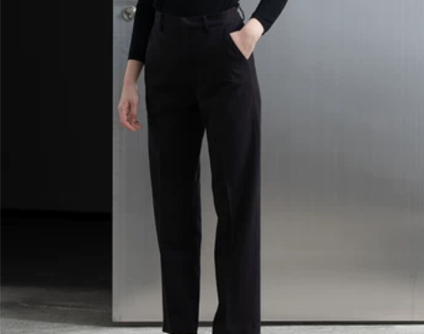 黑色高腰垂感休闲小脚裤女早春 牙签腿新款 ...