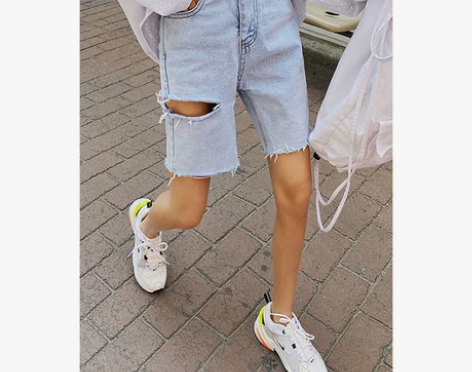 高腰破洞牛仔短裤女五分裤夏季宽松显瘦202...