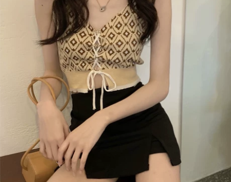 辣妹针织小吊带背心女内搭夏季设计感抹胸外穿...